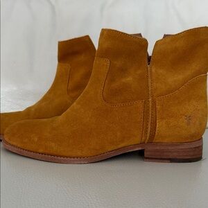 Frye Yellow Suede Ankle Boots